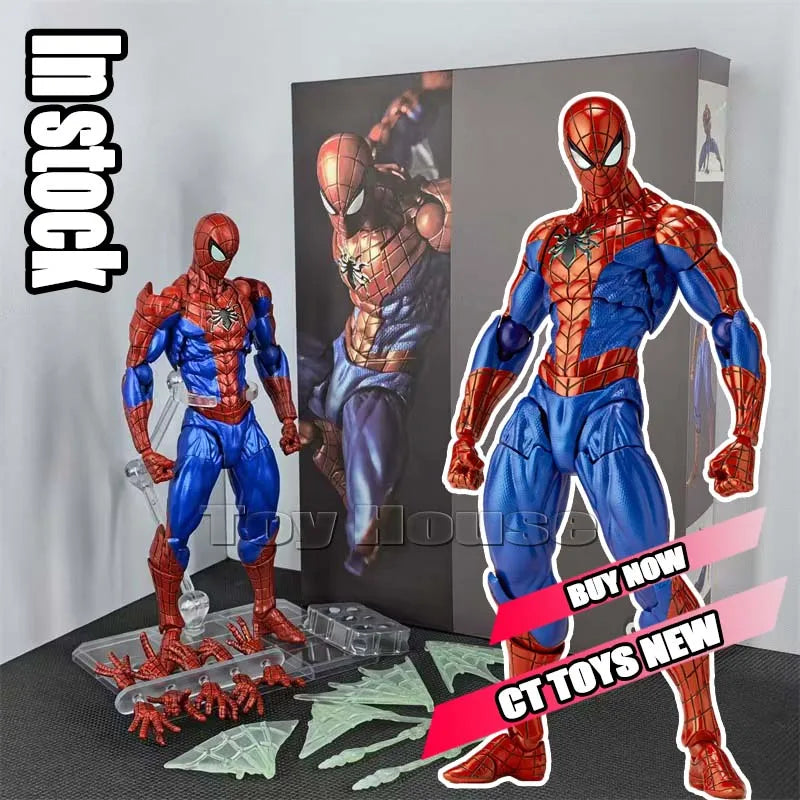Full Range In Stock Ct Toys Spiderman Mafex 143 Ben Reilly Comic Ver The Amazing Spider-Man 001 Anime Action Figure Toys Gift