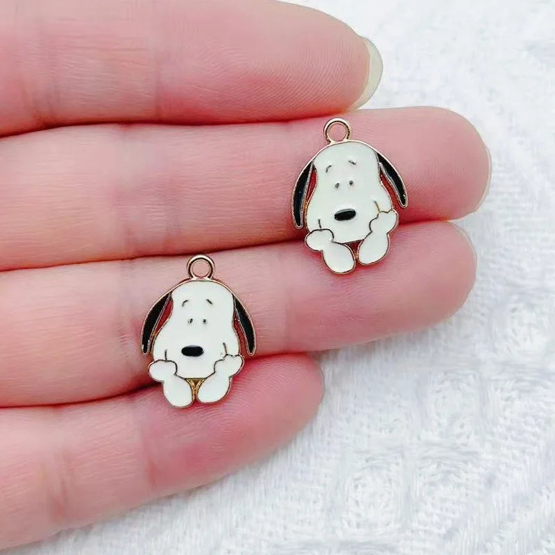 10/14PCS cartoon cute little animal DIY handmade jewelry accessories alloy drip pendant earrings earrings jewelry