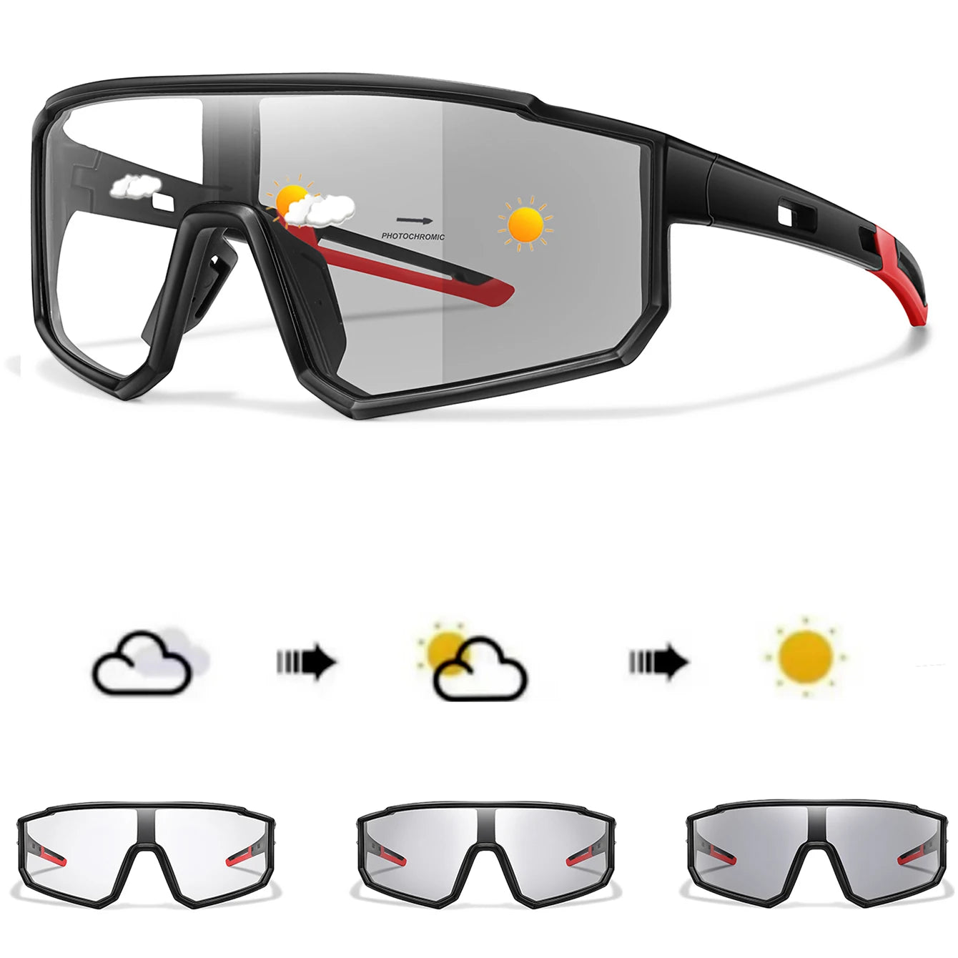 New Style Brand Photochromic Eyewear Men Women Bicycle MTB Bike Running Fishing Cycling Glasses Comfortable Windproof Goggles