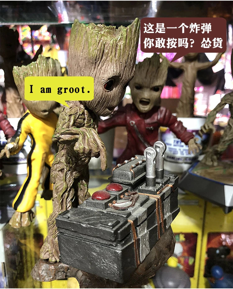 Marvel Guardians Of The Galaxy Groot Statue Model Avengers Cute Baby Tree Man Pvc Anime Action Figure Toys Collection Kids Gift