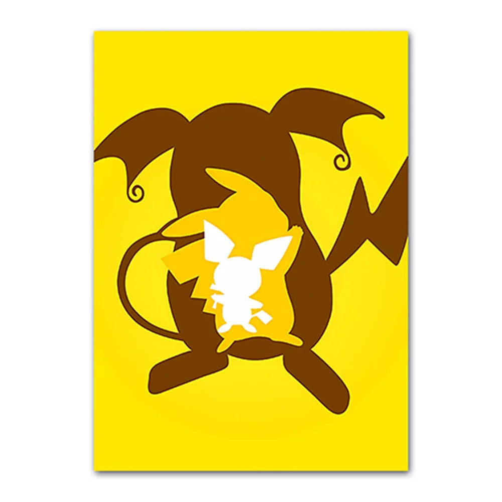Cartoon Anime Poster Pokemon Pokémon Pikachu Watercolor Art Kids Room Decoration Wall Hanging Painting Kids Gift