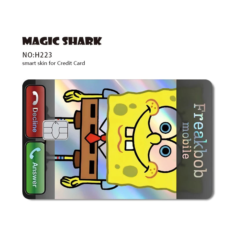 Magic Shark 2026 New Arrival Funny Cute Cartoon Holographic Sticker Laser Film Shinny Skin for Debit Credit Bank Card