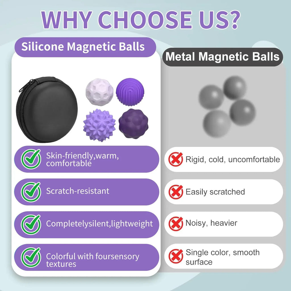 Silicone Magnetic Sensory Balls Fidget Toy Worry Balls Autism Calming Fidgeting Toy Anxiety Relief Stress Sensory Toy