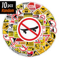 10/50/100PCS Warning Pattern Sign Stickers Pack DIY Skateboard Motorcycle Suitcase Stationery Decals Decor Phone Laptop Toys