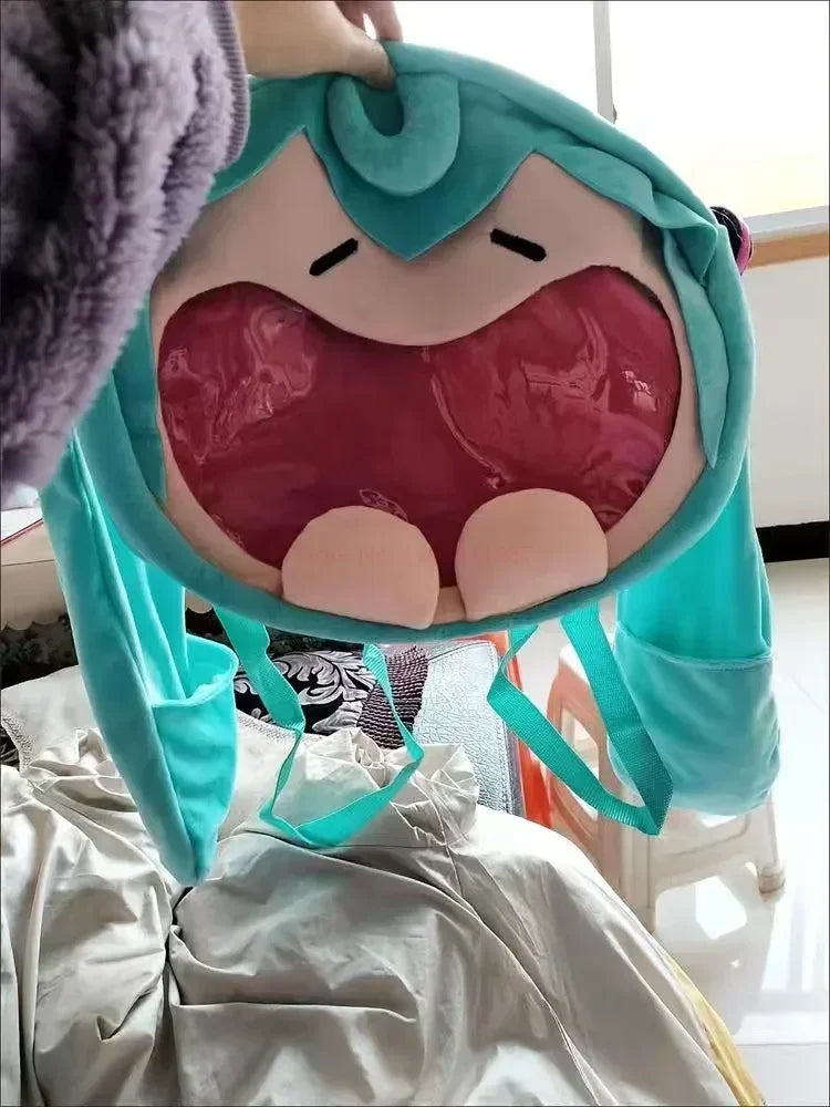 Hatsune Miku Shoulder Bag New Backpack Cute Anime Girl Plush Cartoon Kawaii Knapsack Student Bag Packet Kids Gifts Toys