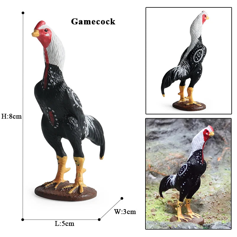 Oenux Lovely Farm Animals Hen Turkey Chook Chicken Cock Action Figure Model Figurines Poultry Miniature Educational PVC Kid Toy