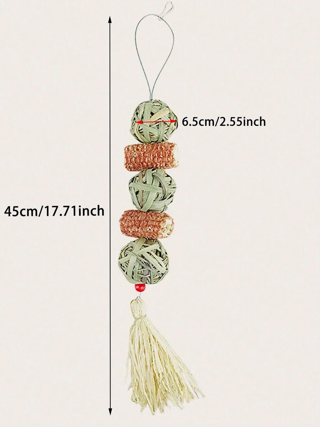 1PC-Pet rabbit grass woven ball hanging string rabbit grinding toy