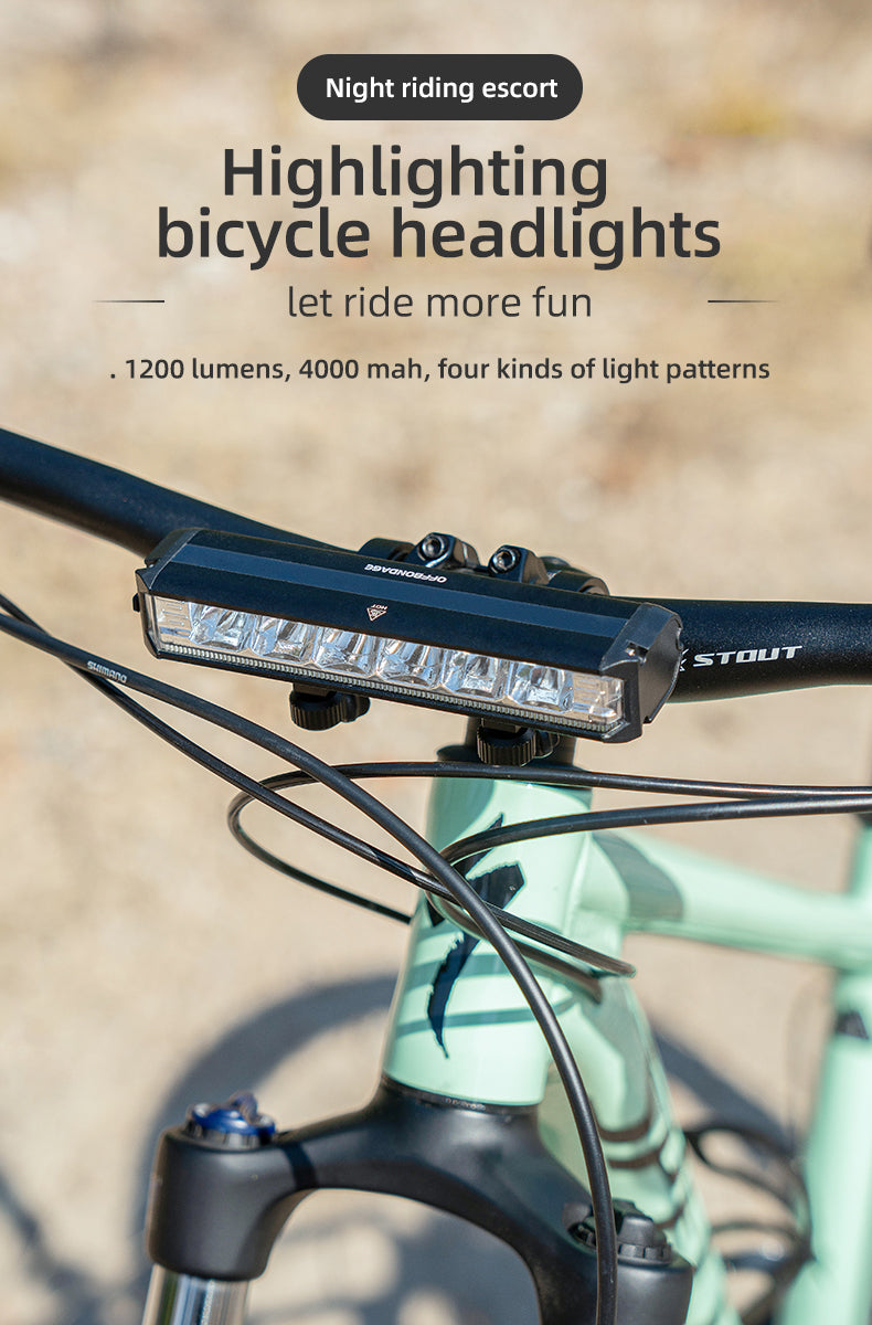 OFFBONDAGE Bicycle Light Front  Bike Light Waterproof Flashlight USB Charging MTB Road Cycling Lamp Accessories