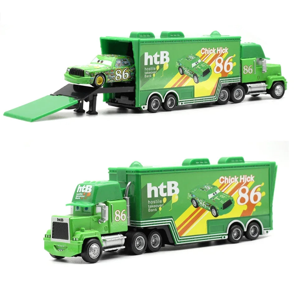 IN STOCK! Disney Pixar Cars And Truck Set Lightning Mcqueen Uncle Mike The King Cruz Model Trucks Car Christmas Gift for Kids