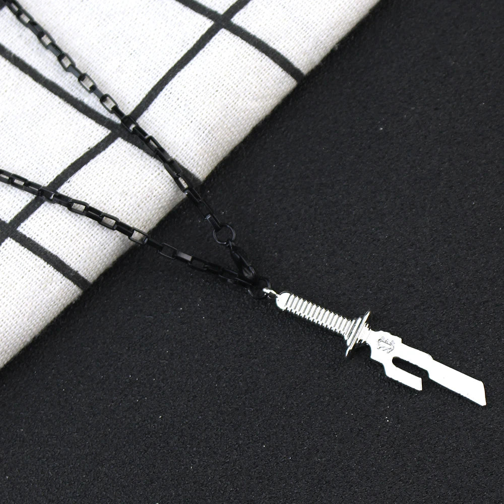 Anime Jujutsu Kaisen Fushiguro Toji Sword Necklace Spear Of Tianri Knife Pendant Cosplay Necklaces For Unisex Choker Jewelry