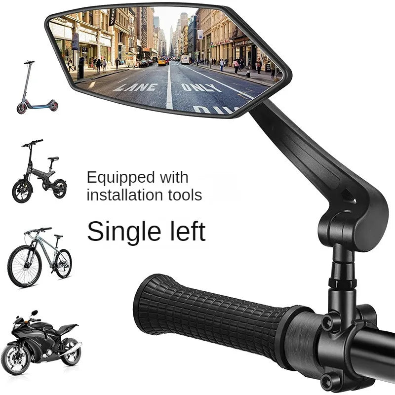 DOMEN Bicycle Rearview Wide Angle Mirror Cycling 360° Adjustable Rotate Road Bike Handlebar Rear View Mirrors Bike Accessories