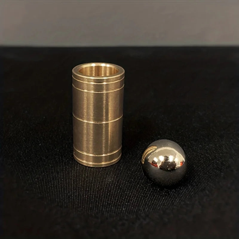 Ball & Tube Mystery (Brass) Close up Magic Tricks Illusions Gimmick Fun Magic Balls Rises Falls Stage Magic Magician Toys