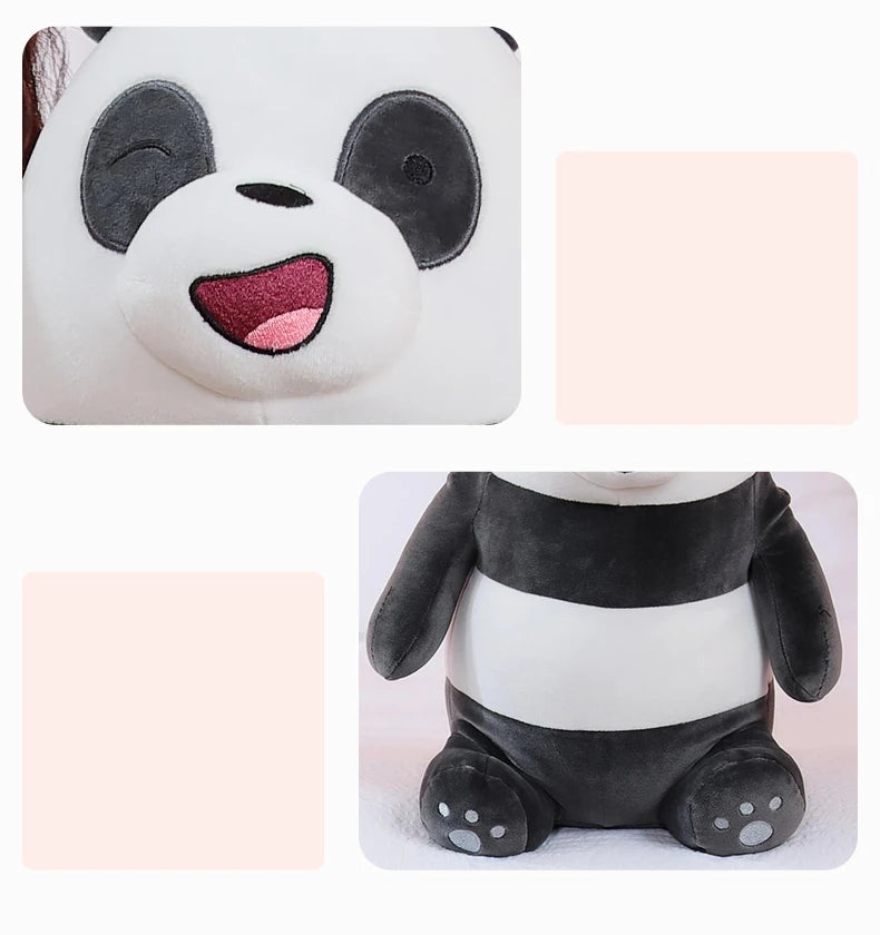 24cm Standing We Bare Bears Cartoon Plush Toys Grizzly Panda Icebear Soft Stuffed Dolls Plushies Figures Gifts