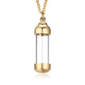 Cylinder Clear Acryli Necklace Stainless Steel Glass Heart Vial Perfume Bottle Cremation Urn Pendant Necklace For Women Keepsake