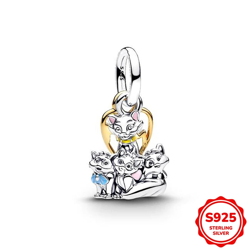 Hot Sale Charms Silver 925 Disney Pendant Beads Fits 3mm Bracelet Bangle Necklace For Women Luxury DIY Jewelry Making Fine Gifts