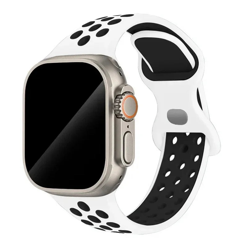 Original Sport Strap for Apple Watch Band 46mm 49mm 45mm 44mm 38 42mm Colored Particles Rubber Band IWatch Ultra 10 9 8 7 6 5 SE