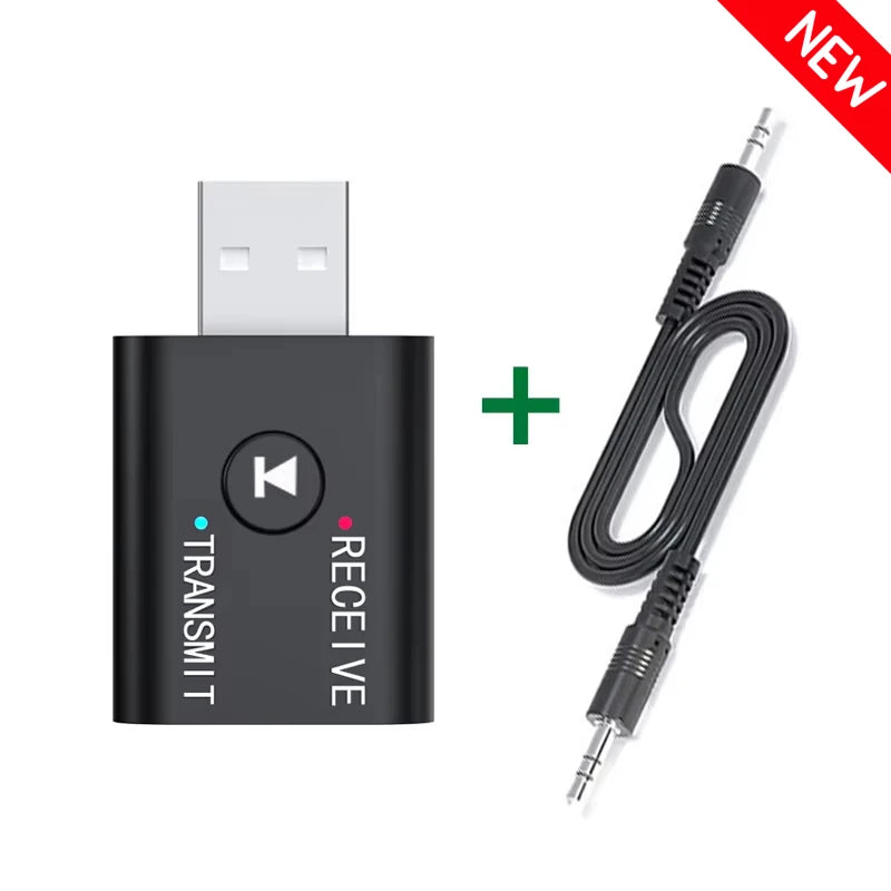 2 In 1 Bluetooth Audio Transmitter Receiver With HD Mic 3.5mm AUX USB Stereo Music Wireless Adapter For Car Kit Speaker TV PC