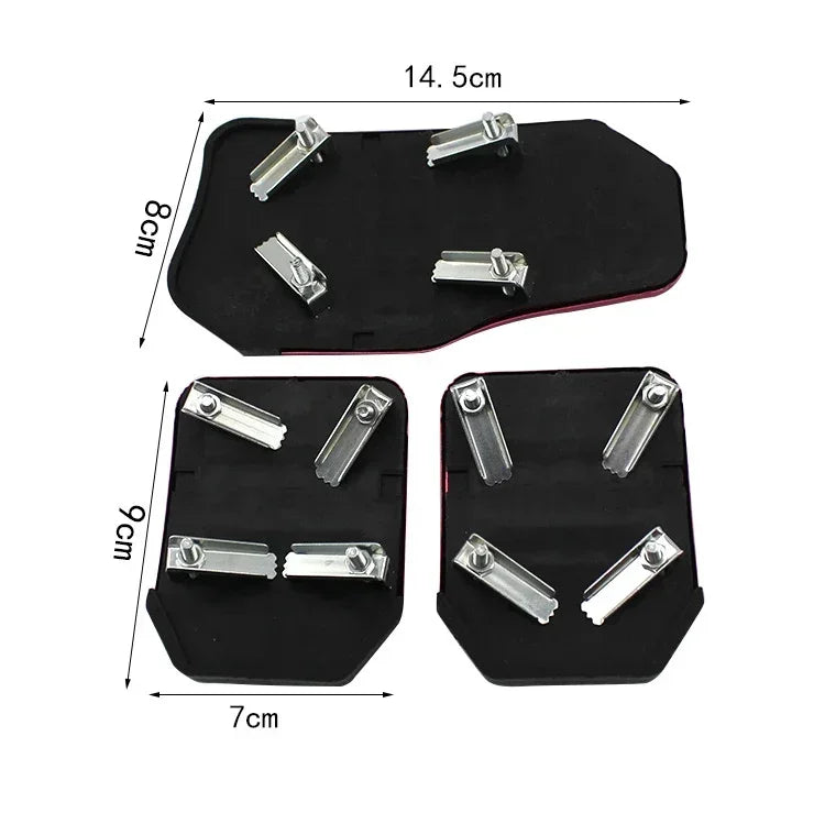 Aluminum Car Pedal Cover Set  Automatic Manual Transmission Gas Foot Covers in Red Silvery, Blue - Stylish Auto Interior