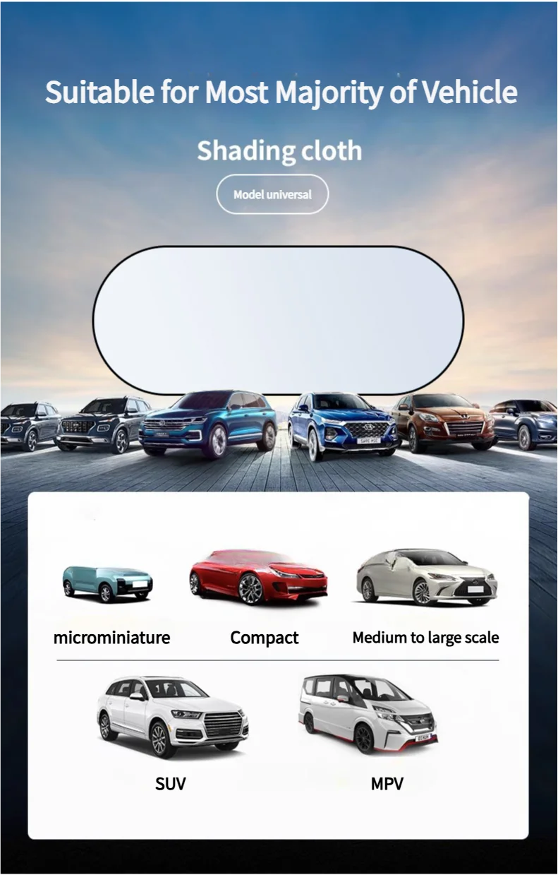 UV-Reflective Car Sun Shade Cover Rear Windshield Sun Protection Sunshade Heat-Isolation Car Privacy Curtains Foldable Storage