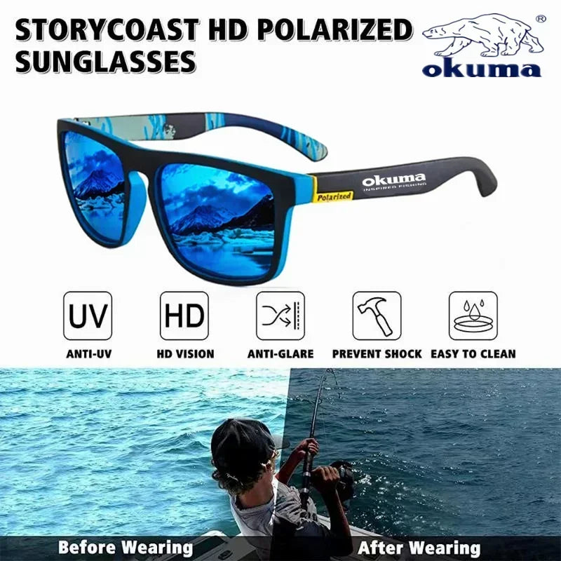 Okuma Polarized Sunglasses UV400 for Men and Women Outdoor Hunting, Fishing, Driving Bicycles, Sunglasses Optional Box