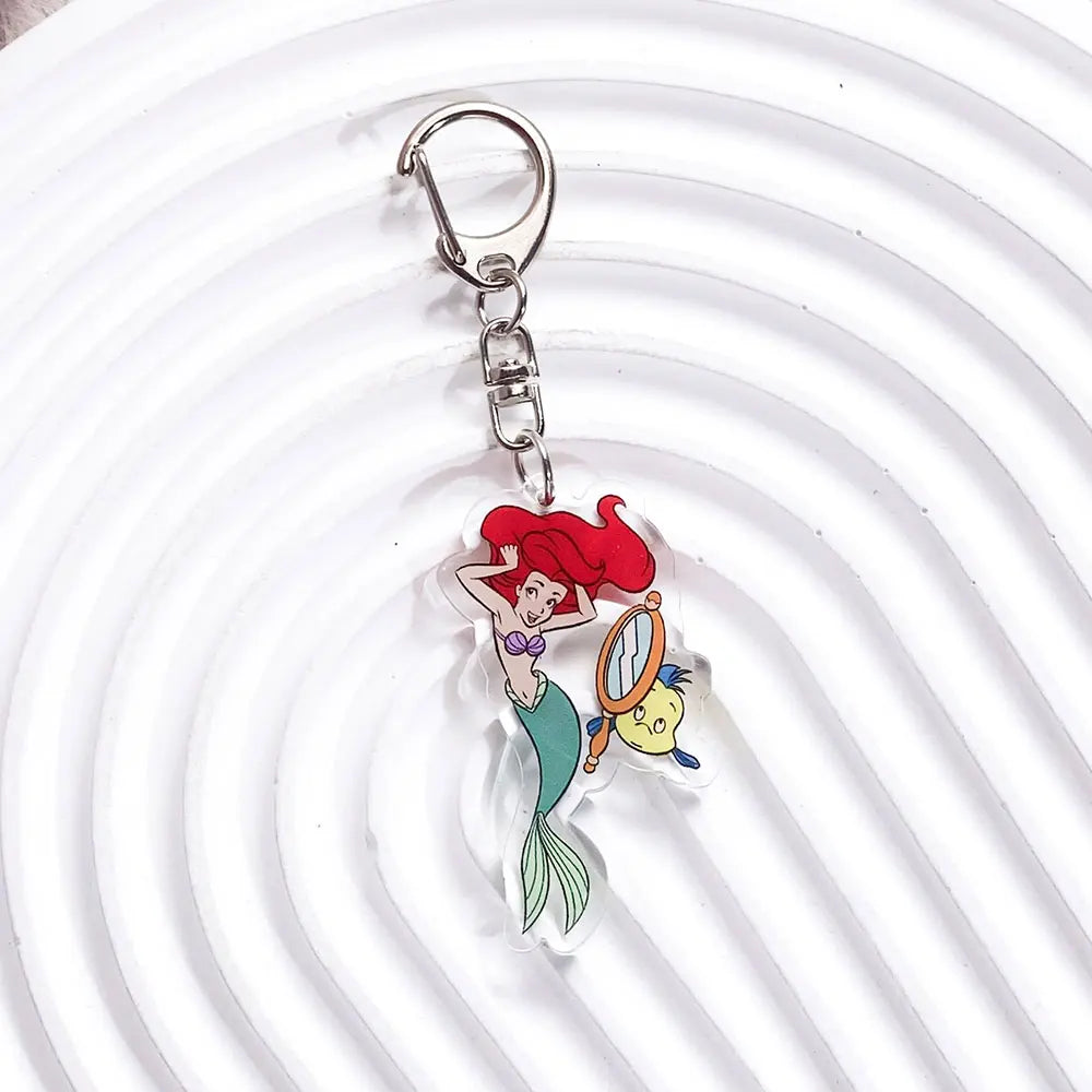 1/13Pcs Disney The Little Mermaid Ariel Ursula Acrylic Keychain Bag Charms Accessories Backpack Key Holder Keyring Fans Friends