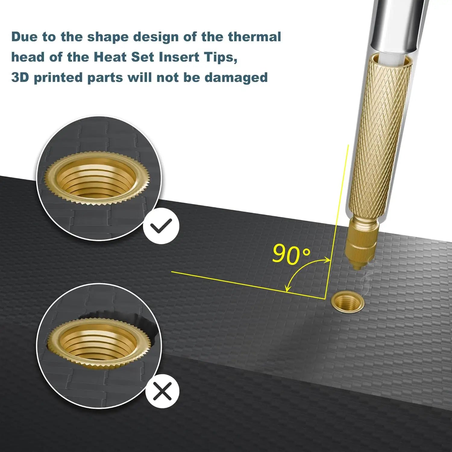 Heat Embedded Nuts Adaptors M2 M2.5 M3 M4 M5 M6 Head Insertion Tips Kit For 936 Soldering Iron Pen