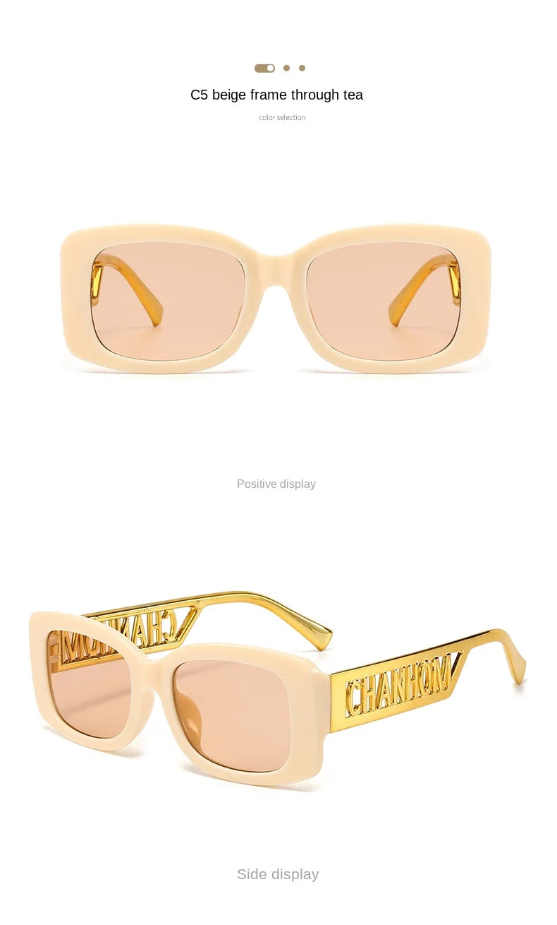 Fashion Fishing Sunglasses Male Female Black Frame Letter Palm Hip-hop Trend Brand High-end Sense Sunglasses Travel Sunglasses