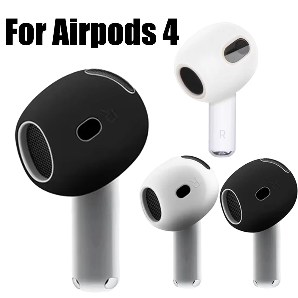 3 Pair Silicone Eartips For Apple AirPods 4 Replacement Ultra Thin Rubber Earbuds Ear Tips For Airpod 4 Anti-Slip Earphone Cover