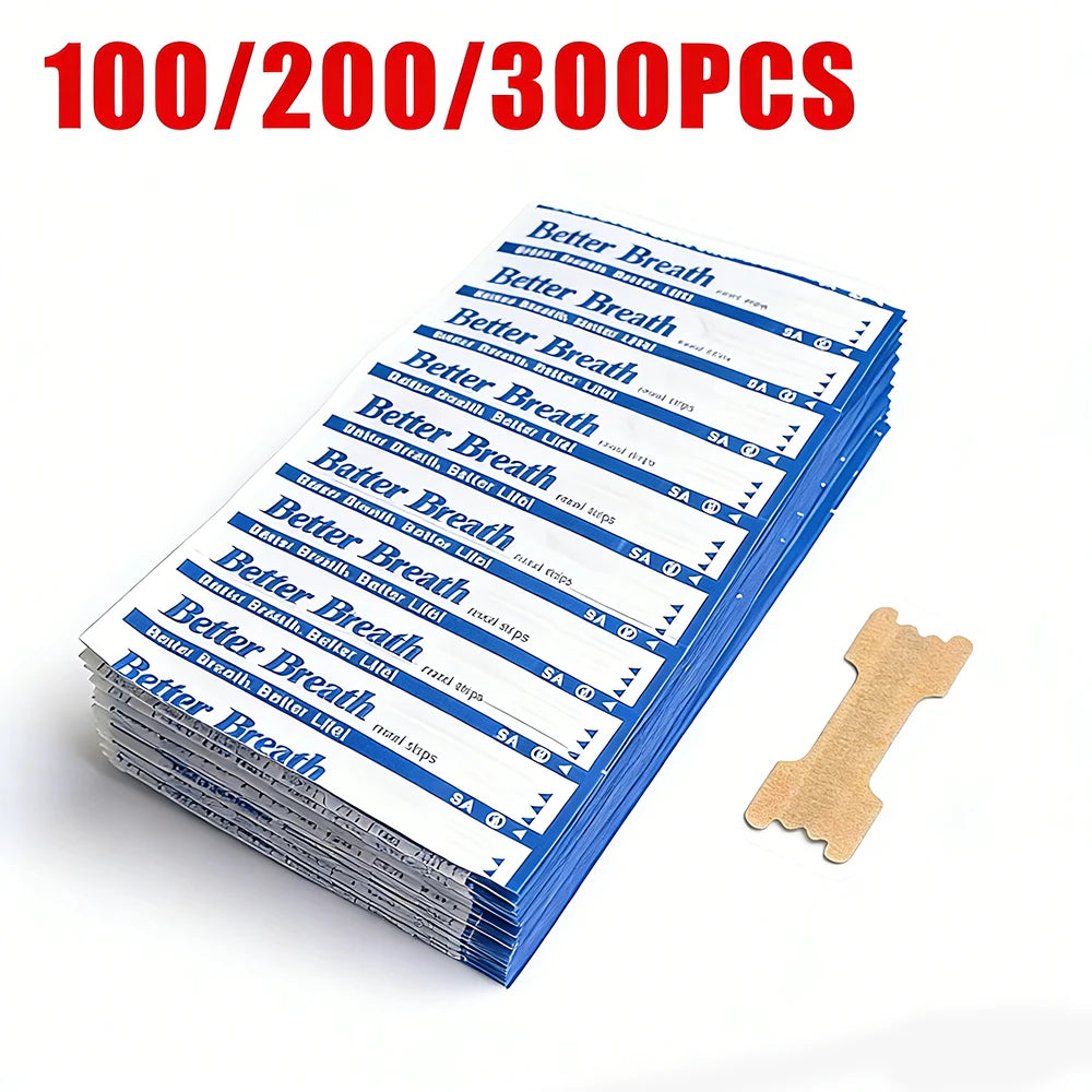 300/200/100PCS Breath Nasal Strips Sleep Aid Device Easier Breathing Nose Patch for Better Sleep Snoring Aid