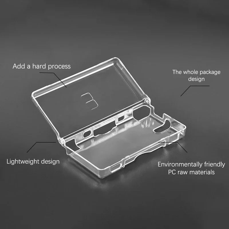 Transparent Game Case Cover NDSL Protective Case Replacement Case Screen Lens For NDSL2026