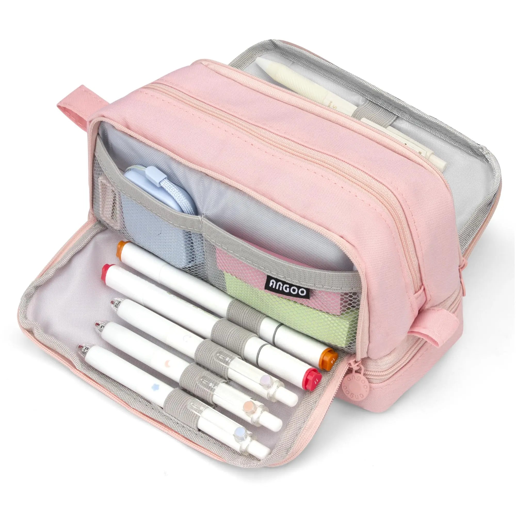Large-Capacity Portable Pencil Case Minimalist Multi-Compartment Pencil Case Stationery Organizer Desktop Storage Pouch
