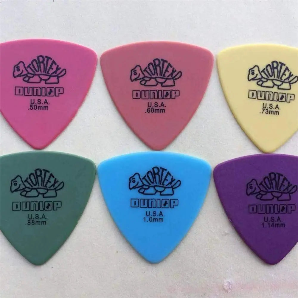10pcs Delrin Dunlop Guitar Picks 0.5/0.6/0.73/0.88/1.0/1.14MM Anti-slip Style Electric Guitar Picks Triangle Picks