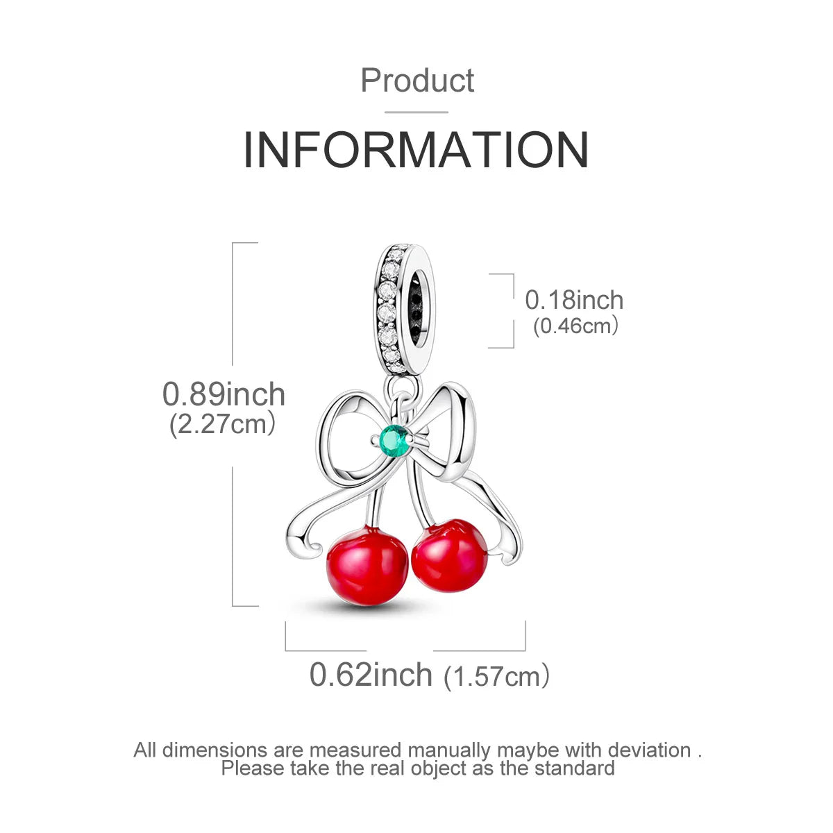 Charms Silver 925 Ladybugs and Cherry Strawberries Pendant Bead Fit 3mm Bracelet Bangle Necklace For Women Luxury Jewelry Making