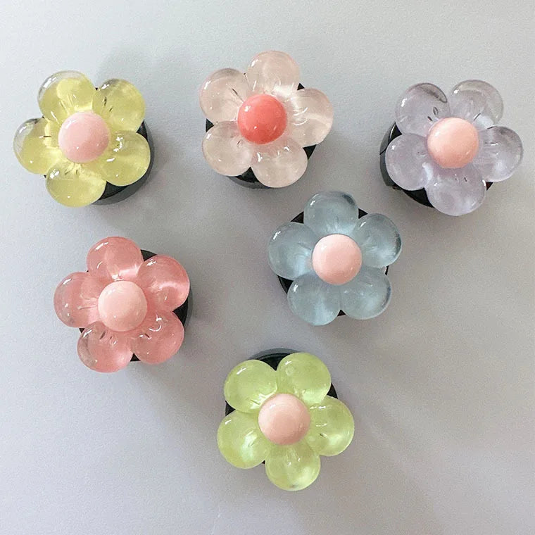 6pcs Cute Flower Aromatherapy Car Air Outlet Decoration Perfume Clip Air Freshener Colorful Flora Decor Auto Accessories
