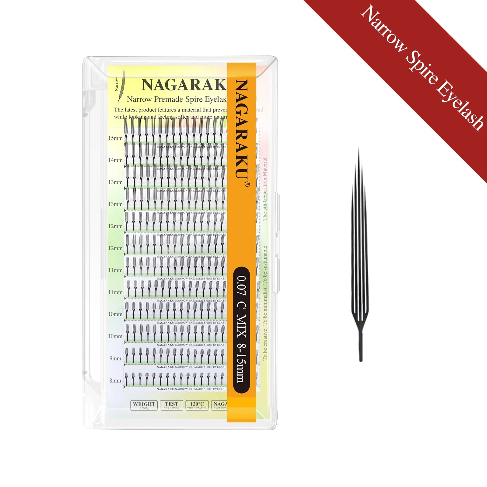 NAGARAKU Premade Spire Eyelash Manga Wing Eyelashes Anime Light Plume Fluttering Eyelash Extensions Comic Spike Wet Set Lashes