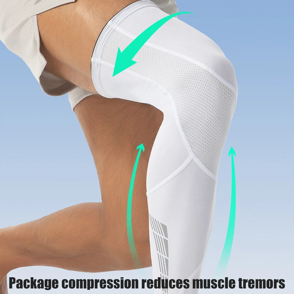 1 Pair Sports Leg Sleeves, Full Leg Compression Sleeve for Men and Women, Long Knee Sleeve with Anti-slip Silicone Strips