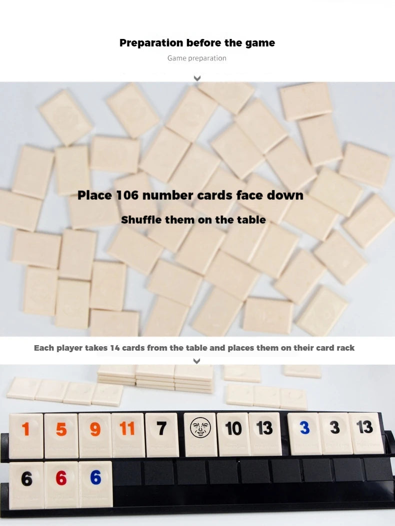 M/L/XL Digital Game Set, Travel Rummy, Mahjong, Rummybrix, Number Game Cards - Adult Leisure Party Board Game Travel Game