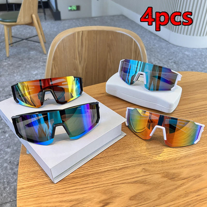 Hiking 2pcs Cycling Anti Light Glasses Men Women UV400 Sandproof Eye Protector Shades Outdoor Sports Goggle Anti Radiation Lens