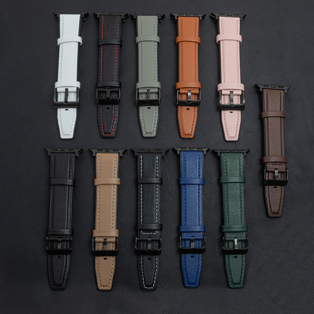 Leather Band Strap for Apple Watch Band Ultra 3 49mm 11 10 9 8 7 46 45 41mm High Quality for IWatch Series 6SE54 44 40mm Correa