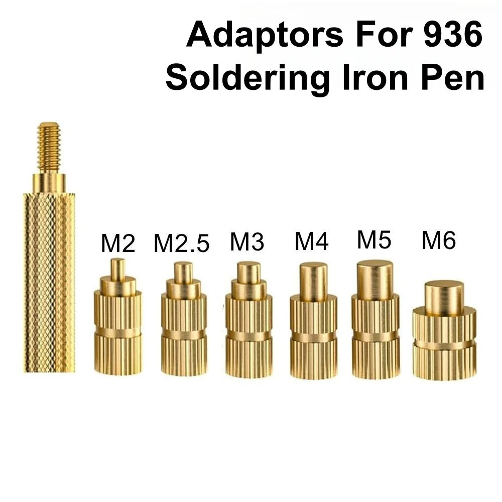 Heat Embedded Nuts Adaptors M2 M2.5 M3 M4 M5 M6 Head Insertion Tips Kit For 936 Soldering Iron Pen