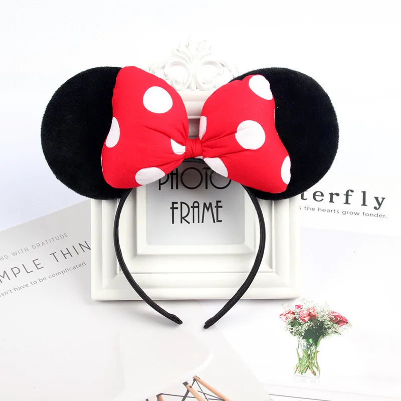 2023 New Cute Performance Party Headband Mickey Minnie Headband Mickey Mouse Bow DY Black Ear Headband Christmas HairAccessories