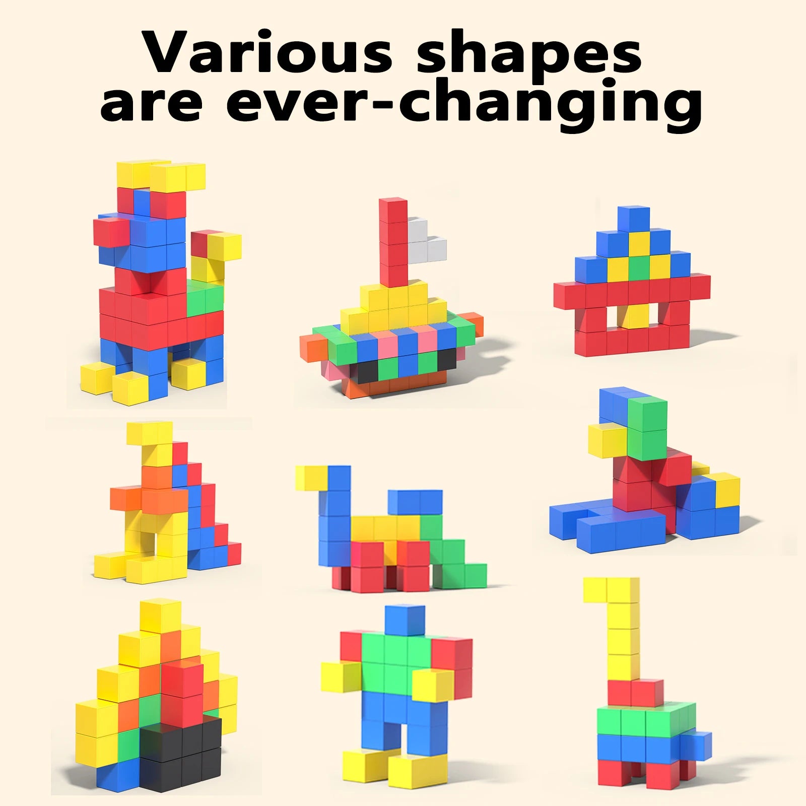 Magnetic Cubes Building Blocks Toys STEM Educational Construction Play Sensory Learning For Toddlers Kids Early Development