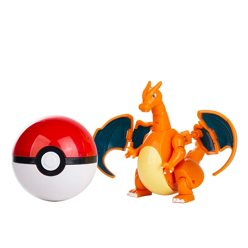 About Pokemon Anime Figure Charizard Pikachu Gyarados  Pocket Monster Figure Pokeball Action Deformation Toy Model Gift