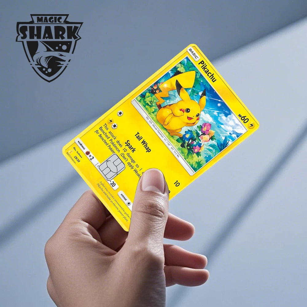 New Bulbasaur Pikachu Charmander Squirtle Mew Gengar Pokemons PTCG Film Skin Cover Sticker for Credit Debit Card