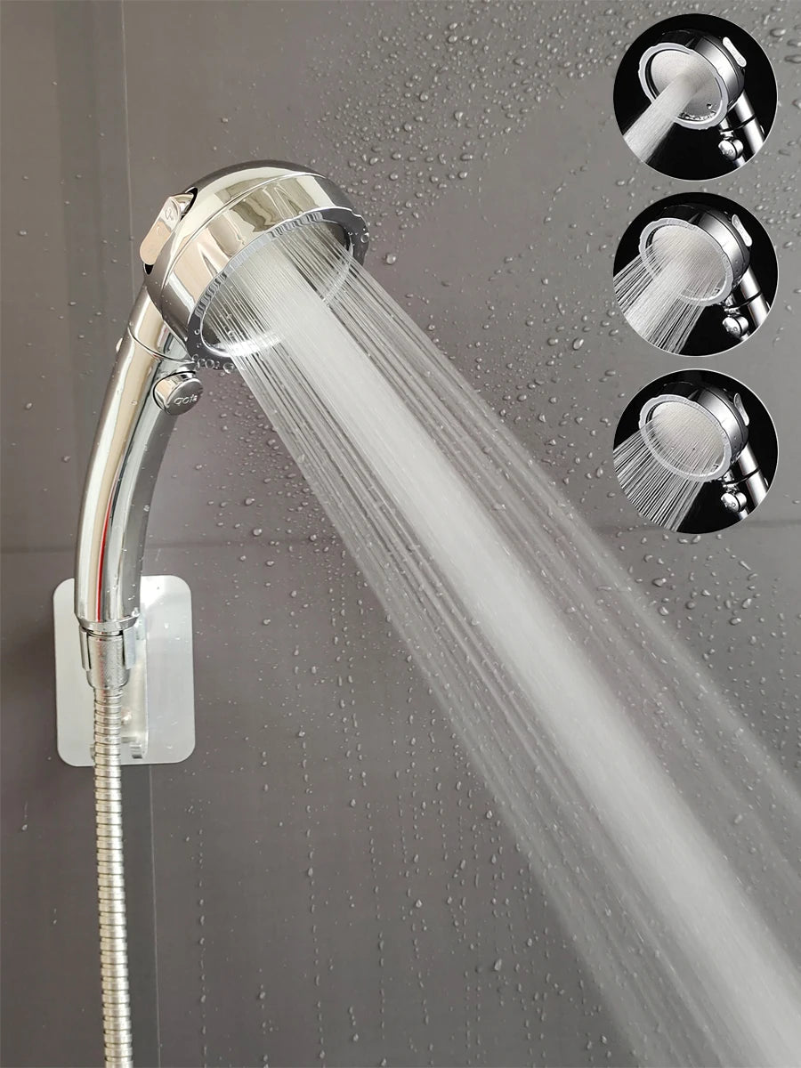 New 3 Modes Adjustable Bath Shower Head High Pressure Rain Water Saving Luxury Home Hotel Sprayer Faucet Bathroom Shower Head