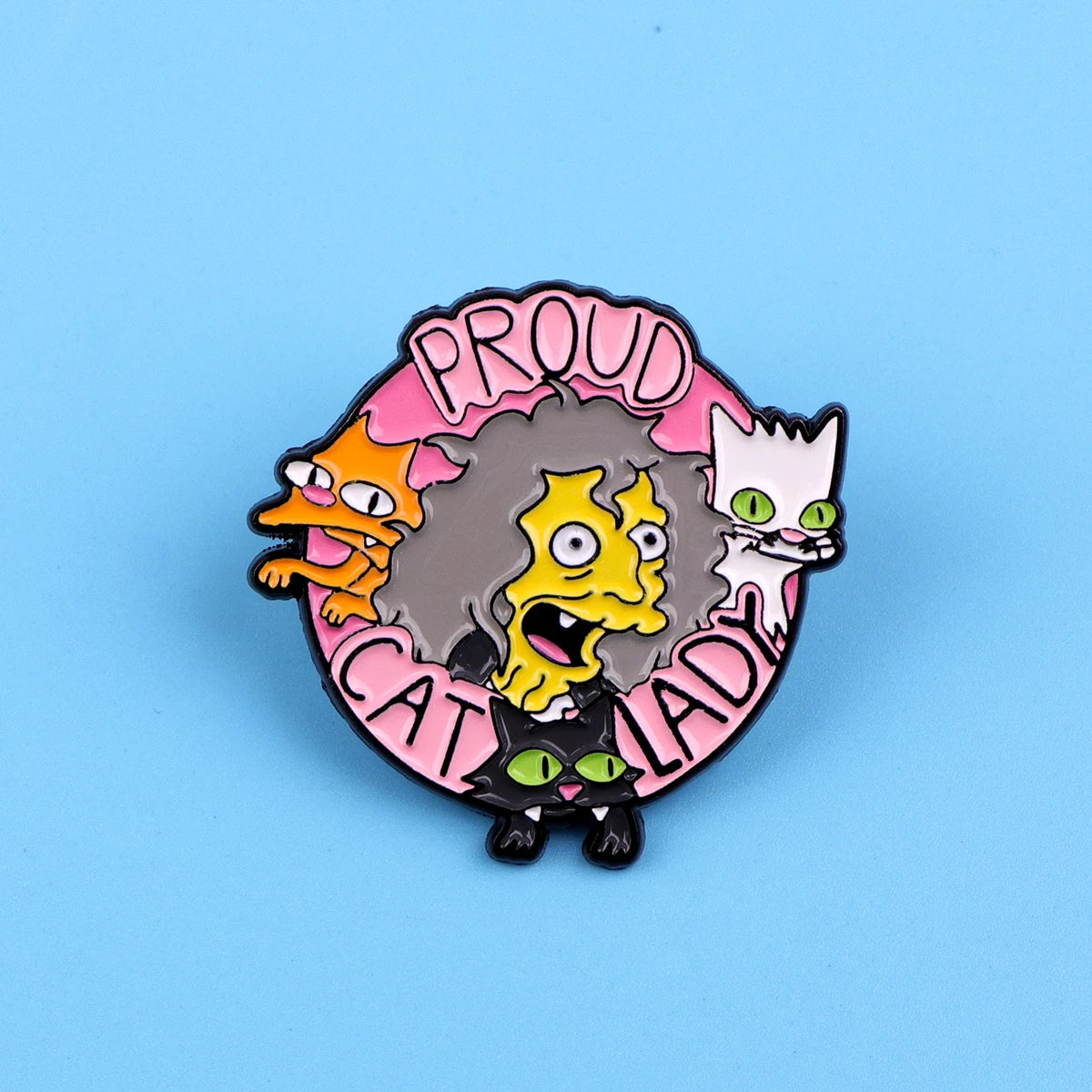Cat Lady Enamel Pin Badges on Backpack Women's Brooches Hat Collar Lapel Pins Cartoon Jewelry Cosplay Accessories Toys Gifts