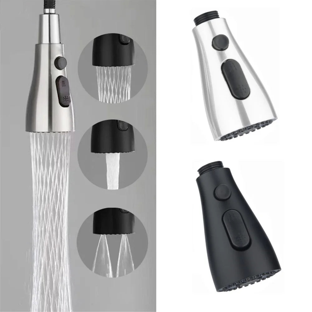 Kitchen Pull Out Faucet Sprayer Nozzle Kitchen Spare Replacement Tap Sprayer 3Modes Water Saving Shower Spray Head