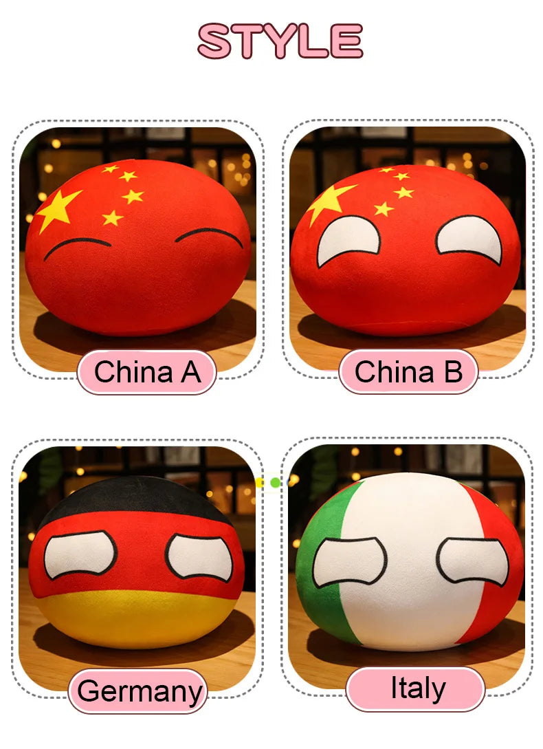 Wholesale Hot 10/30/40cm Polandball Country Ball Toy Plush Pendant Doll Countryball Ussr Usa France Russia Uk Japan Germanyitaly