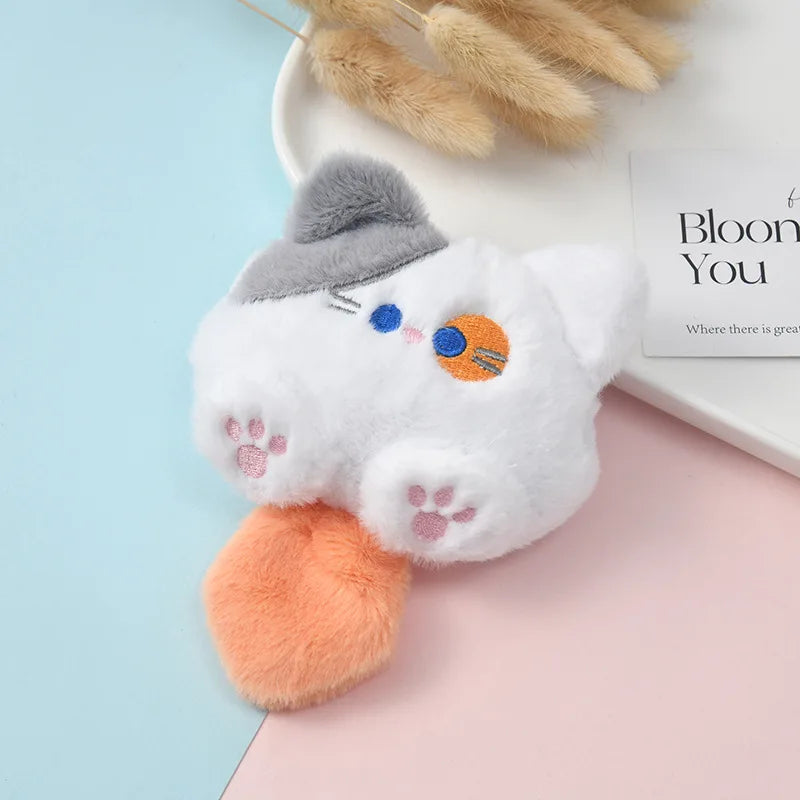 New Squeaky Kitten Plush Doll Bag Hanging Cute Cartoon Diy Cat Brooch Gold Key Chain Four Optional Birthday Gifts For Children
