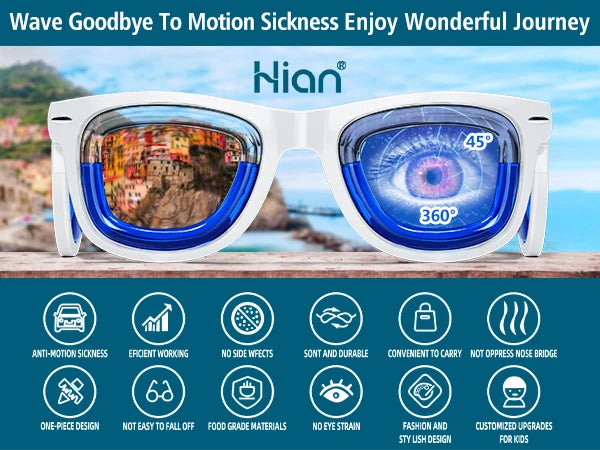 Anti-Motion Sickness Glasses | Ultra-Light Ergonomic Design for Cars/Travel/Cruises | Portable Nausea Relief